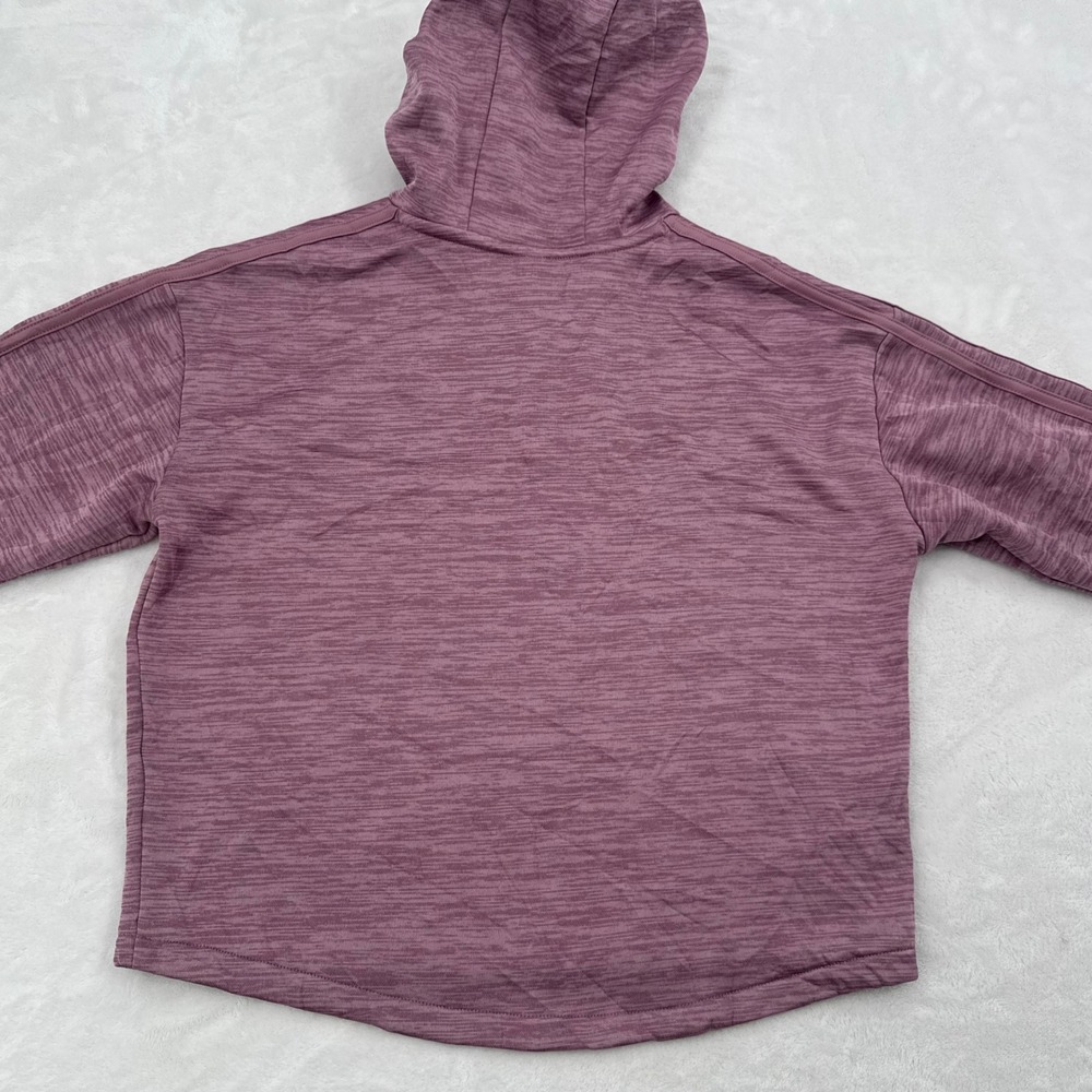 Adidas Girls Loose Fit Hoodie Purple Space Dye Fleece Pullover Size Medium 10/12 - Picture 4 of 4